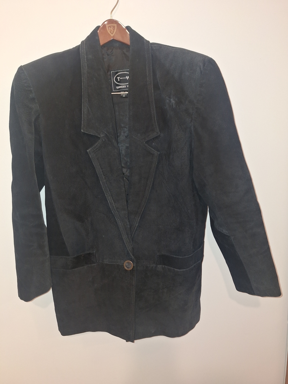 Tannery West Black Suede Single-Button Blazer